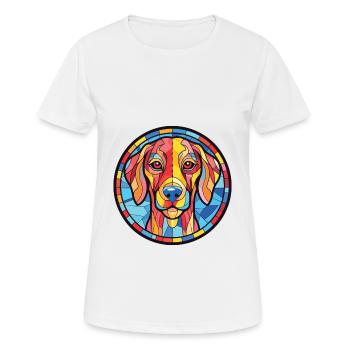 Rajapalayam Dog Breed Watercolor Illustration - Women's Breathable T-Shirt - white - Front - AI Model Female 172 dark (172cm)