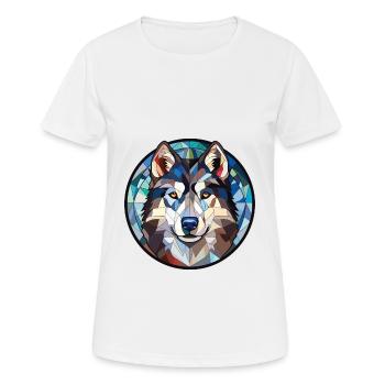 Siberian Husky Hunderasse Aquarell Illustration - Frauen T-Shirt atmungsaktiv - Weiß - Vorne - AI Model Female 172 dark (172cm)