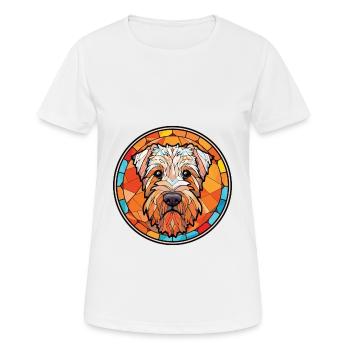 Soft Coated Wheaten Terrier Dog Breed Watercolor - Women's Breathable T-Shirt - white - Front - AI Model Female 172 dark (172cm)