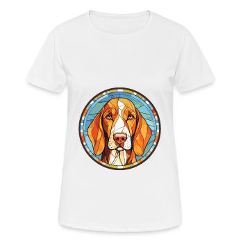 Chien chien chien chien race aquarelle Illustration - T-shirt respirant Femme - blanc - Devant - AI Model Female 172 dark (172cm)