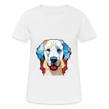 Illustration à l’aquarelle de race de chien Kuvasz hongrois - T-shirt respirant Femme - blanc - Devant - AI Model Female 172 dark (172cm)