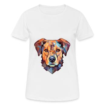 Hygenhund chien race aquarelle verre Illustration - T-shirt respirant Femme - blanc - Devant - AI Model Female 172 dark (172cm)