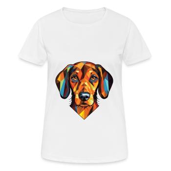Istrian Coarse Haired Hound Dog Breed Watercolor - Women's Breathable T-Shirt - white - Front - AI Model Female 172 dark (172cm)