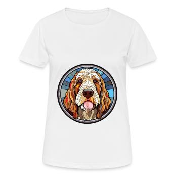 Spinone Italiano race de chien Illustration à l’aquarelle - T-shirt respirant Femme - blanc - Devant - AI Model Female 172 dark (172cm)