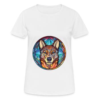 Tamaskan Dog Breed Watercolor Glass Illustration - Women's Breathable T-Shirt - white - Front - AI Model Female 172 dark (172cm)