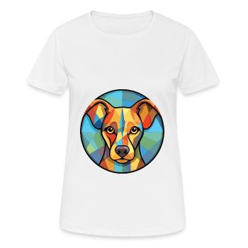 Volpino Italiano Hunderasse Aquarell Illustration - Frauen T-Shirt atmungsaktiv - Weiß - Vorne - AI Model Female 172 dark (172cm)