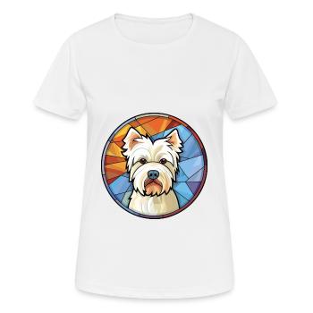 Westie chien race coloré aquarelle illustration - T-shirt respirant Femme - blanc - Devant - AI Model Female 172 dark (172cm)