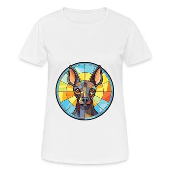 Xoloitzcuntli Dog Breed Watercolor Illustration - Women's Breathable T-Shirt - white - Front - AI Model Female 172 dark (172cm)