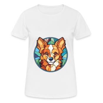 Spitz chien race coloré aquarelle Illustration - T-shirt respirant Femme - blanc - Devant - AI Model Female 172 dark (172cm)
