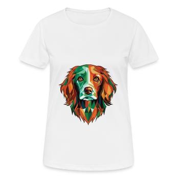 Irish Dog Breed Colorful Watercolor Illustration - Women's Breathable T-Shirt - white - Front - AI Model Female 172 dark (172cm)