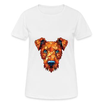 Irish Red Terrier Dog Breed Colorful Watercolor - Women's Breathable T-Shirt - white - Front - AI Model Female 172 dark (172cm)