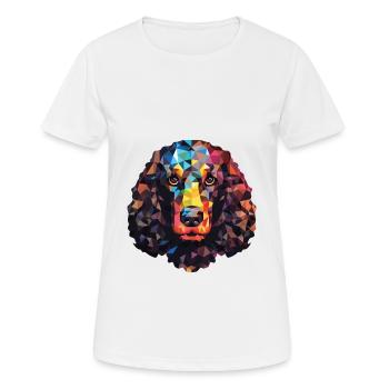 Irish Water Spaniel Dog Breed Colorful Watercolor - Women's Breathable T-Shirt - white - Front - AI Model Female 172 dark (172cm)