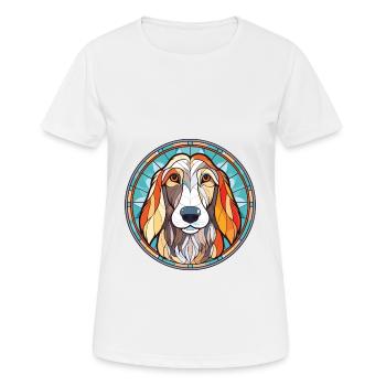 Sud russe Ovcharka chien race aquarelle verre - T-shirt respirant Femme - blanc - Devant - AI Model Female 172 dark (172cm)