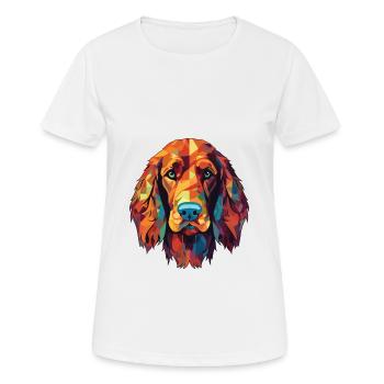 Setter irlandais race chien aquarelle Illustration - T-shirt respirant Femme - blanc - Devant - AI Model Female 172 dark (172cm)