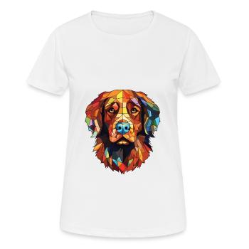 Hovawart chien race aquarelle verre Illustration - T-shirt respirant Femme - blanc - Devant - AI Model Female 172 dark (172cm)