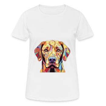 Labrador Retriever Hund Rasse buntes Aquarell - Frauen T-Shirt atmungsaktiv - Weiß - Vorne - AI Model Female 172 dark (172cm)
