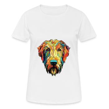 Irischer Wolfshund Hunderasse Aquarell Illustration - Frauen T-Shirt atmungsaktiv - Weiß - Vorne - AI Model Female 172 dark (172cm)