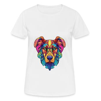 Indische Pariah-Hunderasse Aquarell-Illustration - Frauen T-Shirt atmungsaktiv - Weiß - Vorne - AI Model Female 172 dark (172cm)