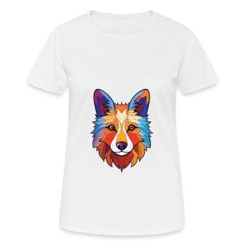 Icelandic Sheepdog Dog Breed Colorful Watercolor - Women's Breathable T-Shirt - white - Front - AI Model Female 172 dark (172cm)