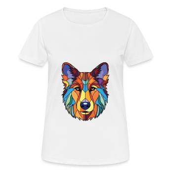 Collie Shepherd Dog Breed Watercolor Illustration - Women's Breathable T-Shirt - white - Front - AI Model Female 172 dark (172cm)