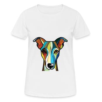 Lévrier italien chien race aquarelle colorée - T-shirt respirant Femme - blanc - Devant - AI Model Female 172 dark (172cm)