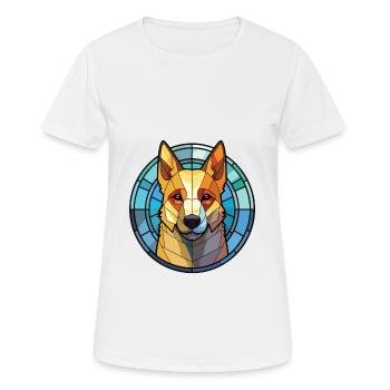 Jindo Dog Breed Colorful Watercolor Illustration - Women's Breathable T-Shirt - white - Front - AI Model Female 172 dark (172cm)