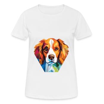 Kooikerhondje chien race aquarelle illustration - T-shirt respirant Femme - blanc - Devant - AI Model Female 172 dark (172cm)