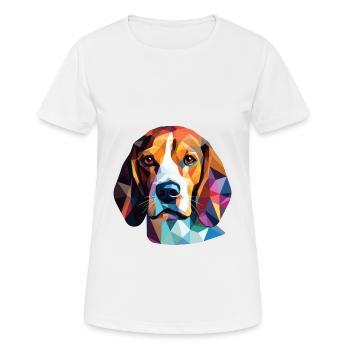 Kerry Beagle Dog Breed Watercolor Illustration - Women's Breathable T-Shirt - white - Front - AI Model Female 172 dark (172cm)