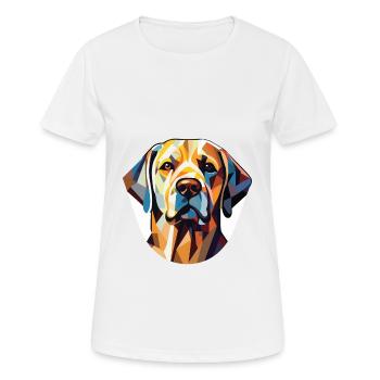 Labrador Hunderasse Aquarell Glas Illustration - Frauen T-Shirt atmungsaktiv - Weiß - Vorne - AI Model Female 172 dark (172cm)