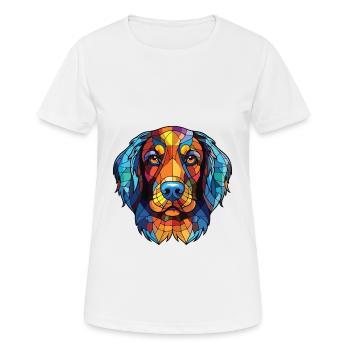 Kyi Leo Hunderasse Bunte Aquarell-Illustration - Frauen T-Shirt atmungsaktiv - Weiß - Vorne - AI Model Female 172 dark (172cm)