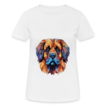 Leonberg chien race aquarelle verre Illustration - T-shirt respirant Femme - blanc - Devant - AI Model Female 172 dark (172cm)