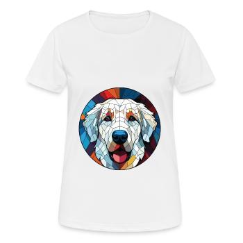 Kuvasz chien race coloré aquarelle illustration - T-shirt respirant Femme - blanc - Devant - AI Model Female 172 dark (172cm)