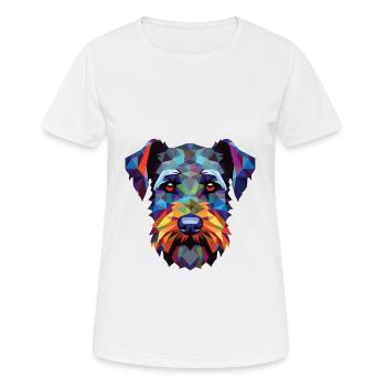 Schnauzer miniature chien race aquarelle colorée - T-shirt respirant Femme - blanc - Devant - AI Model Female 172 dark (172cm)