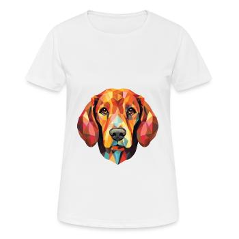 Illustration à l’aquarelle de race de chien de chasse polonais - T-shirt respirant Femme - blanc - Devant - AI Model Female 172 dark (172cm)