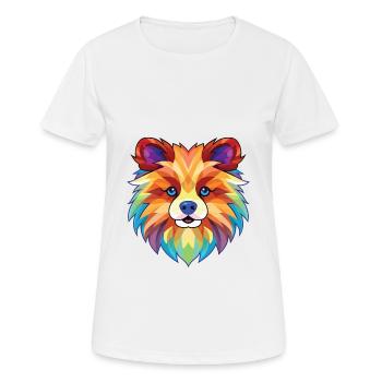 Illustration à l’aquarelle de race de chien Spitz de Poméranie - T-shirt respirant Femme - blanc - Devant - AI Model Female 172 dark (172cm)