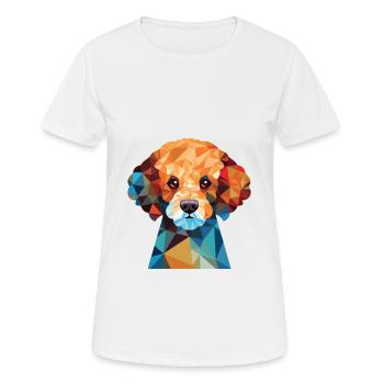 Miniatur-Pudel-Hunderasse Aquarell-Illustration - Frauen T-Shirt atmungsaktiv - Weiß - Vorne - AI Model Female 172 dark (172cm)
