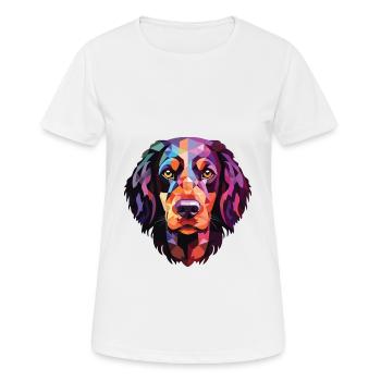 Munsterlander grand chien race aquarelle colorée - T-shirt respirant Femme - blanc - Devant - AI Model Female 172 dark (172cm)