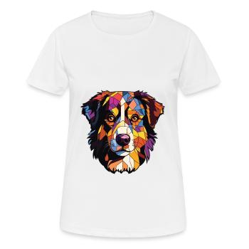 Nordamerikanischer Schäferhund Rasse Aquarellglas - Frauen T-Shirt atmungsaktiv - Weiß - Vorne - AI Model Female 172 dark (172cm)