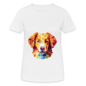 Nova Scotia Duck Tolling Retriever Dog Watercolor - Women's Breathable T-Shirt - white - Front - AI Model Female 172 dark (172cm)