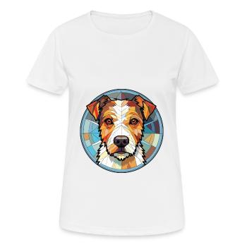 Parson Jake Russell Terrier Dog Breed Watercolor - Women's Breathable T-Shirt - white - Front - AI Model Female 172 dark (172cm)