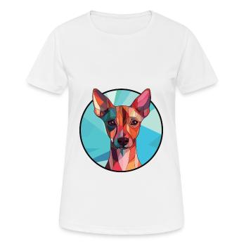 Peruanische haarlose Hunderasse buntes Aquarell - Frauen T-Shirt atmungsaktiv - Weiß - Vorne - AI Model Female 172 dark (172cm)