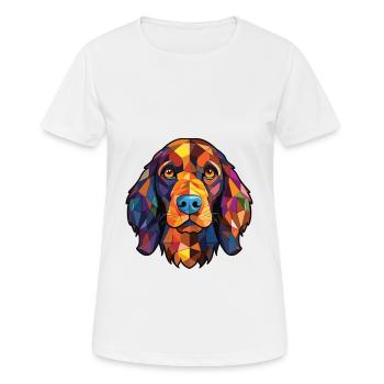 Picardy Spaniel Dog Breed Watercolor Illustration - Women's Breathable T-Shirt - white - Front - AI Model Female 172 dark (172cm)