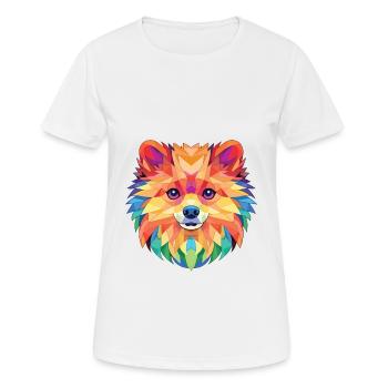 Pommersche Hunderasse Aquarell Glas Illustration - Frauen T-Shirt atmungsaktiv - Weiß - Vorne - AI Model Female 172 dark (172cm)