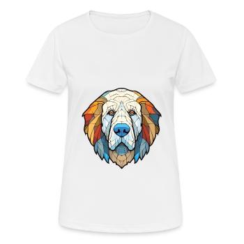 Pyrenäen-Mastiff-Hunderasse Aquarell-Illustration - Frauen T-Shirt atmungsaktiv - Weiß - Vorne - AI Model Female 172 dark (172cm)