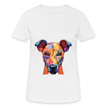 Ratonero Valenciano race de chien aquarelle colorée - T-shirt respirant Femme - blanc - Devant - AI Model Female 172 dark (172cm)
