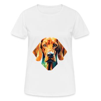 Redbone Coonhound chien race aquarelle colorée - T-shirt respirant Femme - blanc - Devant - AI Model Female 172 dark (172cm)
