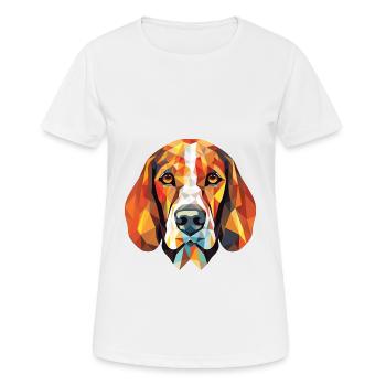 Russe Arlequin chien chien race verre aquarelle - T-shirt respirant Femme - blanc - Devant - AI Model Female 172 dark (172cm)