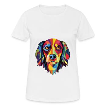 Munsterlander Small Dog Breed Colorful Watercolor - Women's Breathable T-Shirt - white - Front - AI Model Female 172 dark (172cm)