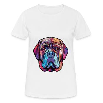 Mastiff napolitain chien race aquarelle colorée - T-shirt respirant Femme - blanc - Devant - AI Model Female 172 dark (172cm)