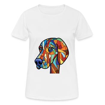 Nouvelle-Zélande Tête Chien Race Aquarelle Colorée - T-shirt respirant Femme - blanc - Devant - AI Model Female 172 dark (172cm)